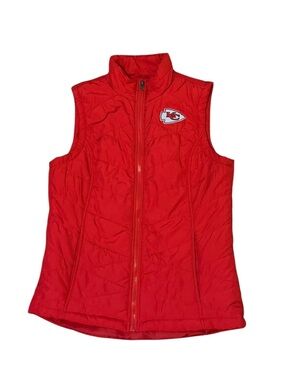 NFL TEAM APPAREL Chiefs Puffer Vest Red Women’s Size Small Chiefs detail on back